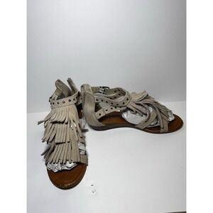 Minnetonka Women's Stone Suede Fringe Gladiator Sandals Studded Boho Shoes Size7